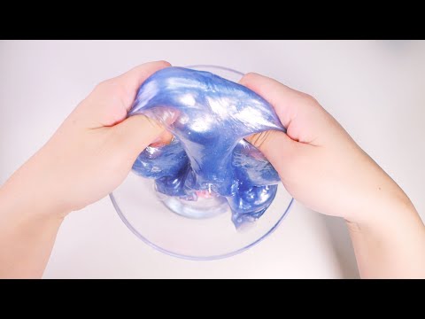 ASMR  Pearl Slime →Water Slime → with Shaving foam☆パールスライムをタプタプにしてシェービングフォームを入れる！｜ASMR Sora