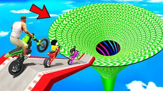 SHINCHAN AND FRANKLIN WENT INTO THE GIANT SPEED BOOSTER FUNNEL TUNNEL PARKOUR CHALLENGE GTA 5