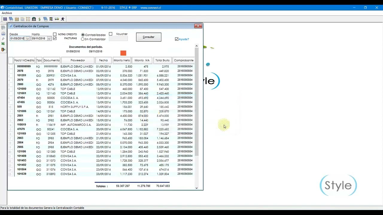 Style® ERP Financiero   Contabilización automática de las Compras