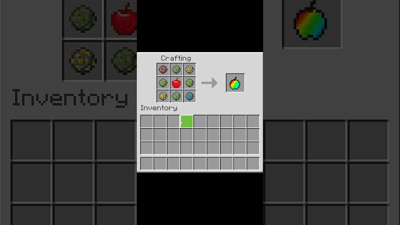 Minecraft me craft a shiny apple 