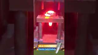 Bucket teeth preformed by R120 Automation Roll Forging Machine #metalforming #ReduceRoller #Forging