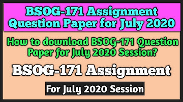 BSOG-171 Assignment Question 2020-21||For July 2020 Session