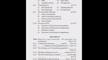 #HSBTE Diploma 4th Semester Mechanical Engineering Sample paper of Workshop Technology-II July 2023