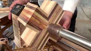 Turning a Segmented Bowl on the Lathe - Craft A Multi Piece Bowl with Four Different Wood Colors