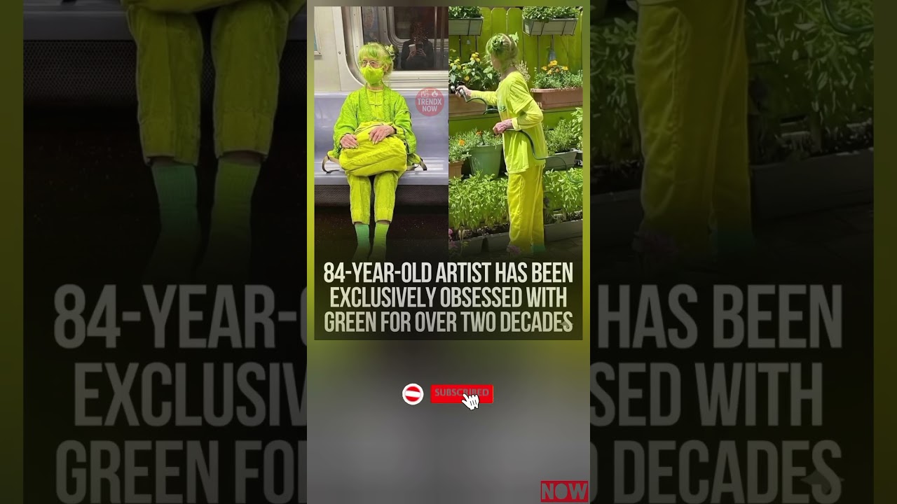 🥰🚨 An 84-year-old artist has seen the world in only one color 🟢  for 20+ years 