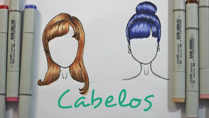 Como desenhar cabelo feminino🤍✨ #cabelocurto #comodesenhar