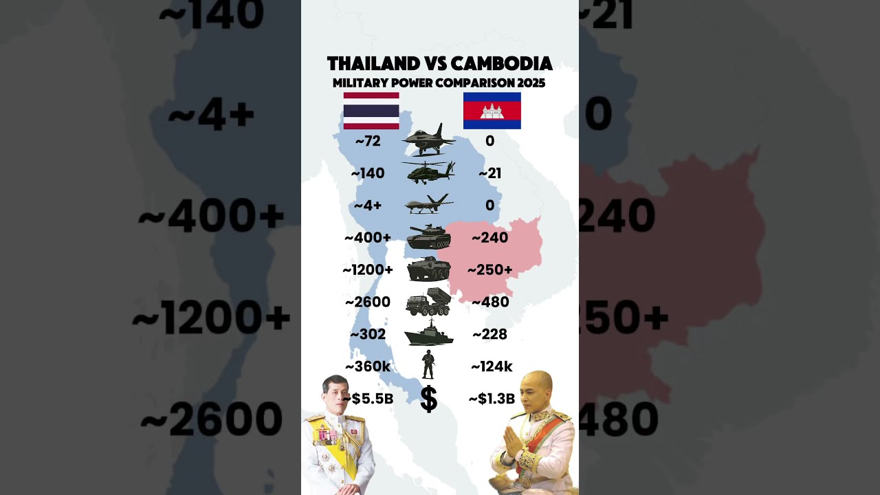 Thailand Vs Cambodia Military Power 2025 Comparison