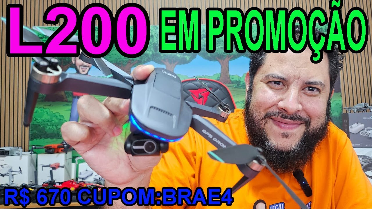 Drone L200 com Gimbal de 2 eixos em promoção $ 140 Com GPS e Retorno Automático grava em 2.7k 