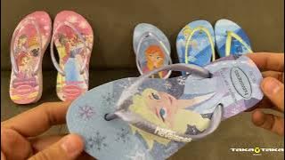 CHINELO INFANTIL HAVAIANAS SLIM PRINCESAS DISNEY BRILHO/4123328 - Lilás, Rosa com Peônia e Azul