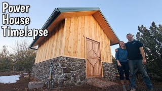 TIMELAPSE! Off Grid FAMILY Builds ULTIMATE Power HOUSE!!!