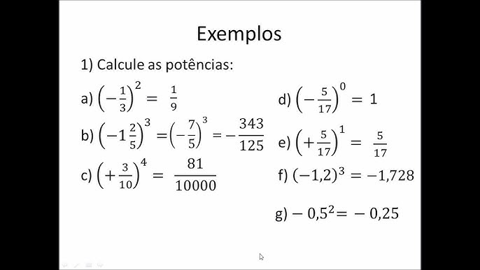 Multiplicação e divisão de números racionais.