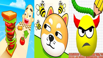 Sandwich Runner VS Save The Dog VS Draw To Smash - All Levels Gameplay Android iOS Ep 1