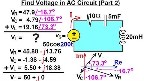 Electrical Engineering: Ch 10 Alternating Voltages & Phasors (68 of 82) V=? in AC Circuit: Part 2