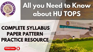 All You Need to Know About HU TOPS Preparation | HU Entrance Test 2025 Syllabus, Pattern & Resources