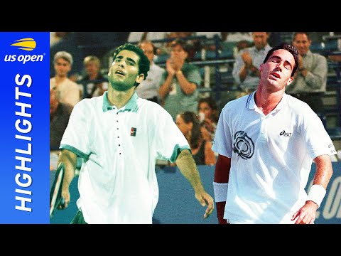 Pete Sampras vs Alex Corretja in a marathon match! | US Open 1996 Quarterfinal