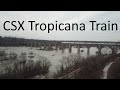 DRONE VIEW: CSX Tropicana Train Crossing James River on the CSX A-Line Bridge