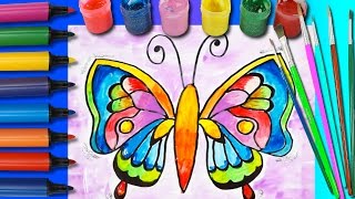 Motyl krok po kroku, kolorowanka i malowanka dla dzieci Motyl krok po kroku, kolorowanka i malowanka dla dzieci