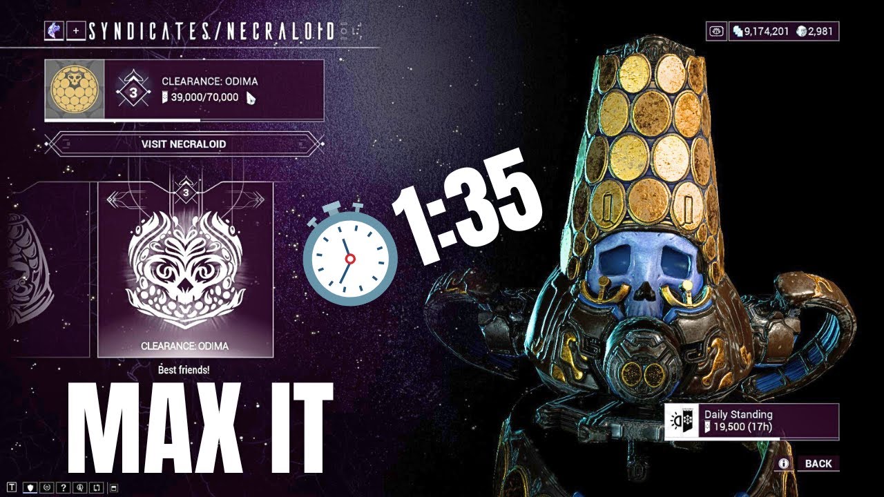 Как максимизировать Некралоид, стоящий быстро в Warframe