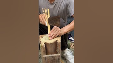 Bamboo strips | The process of splitting bamboo strips by hand