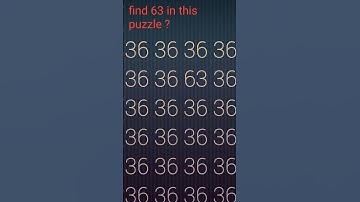 find 63 in this puzzle #shorts #braintestsolution #puzzle