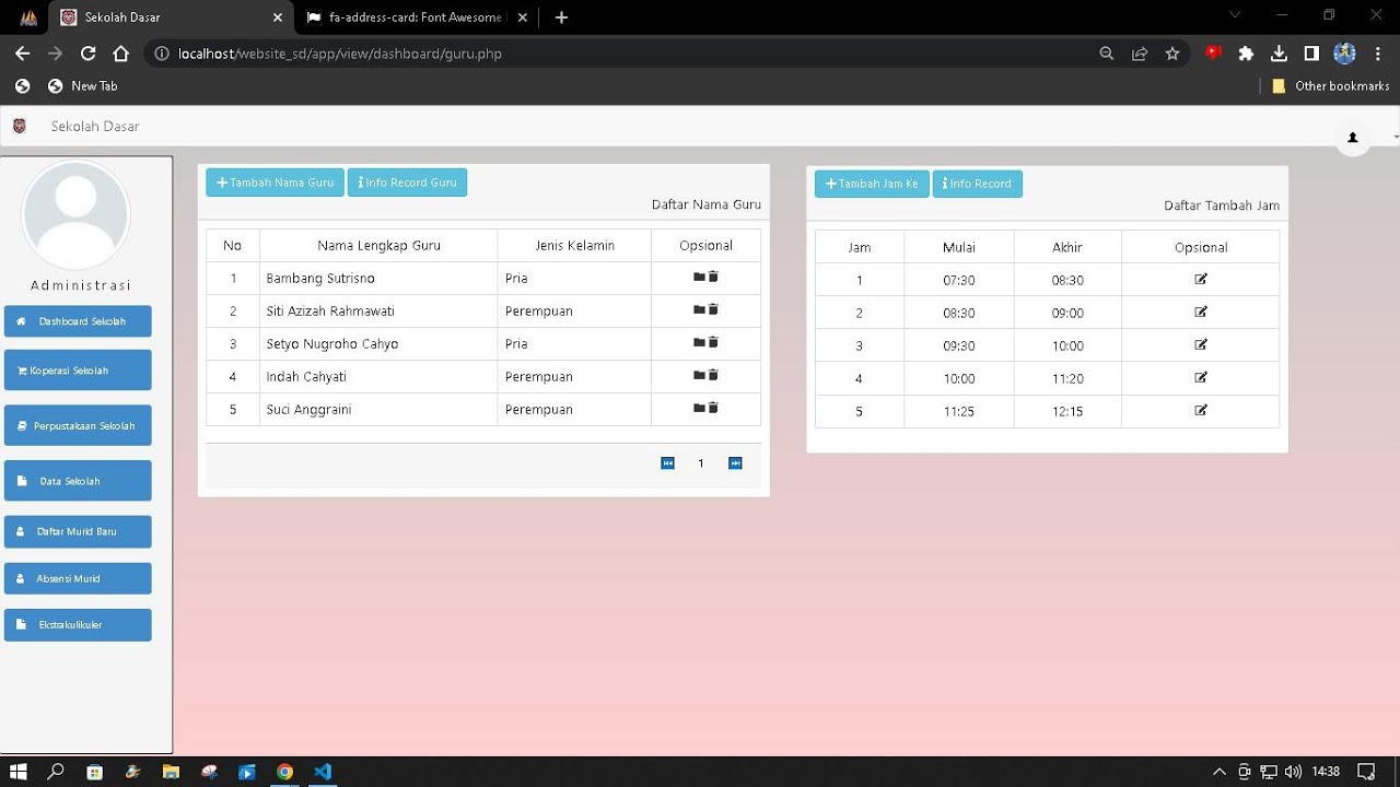 Source Code Pembuatan Guru dan Jam Pelajaran - YouTube