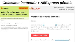 AliExpress prétend que le colis a été livré au bureau de Poste + Mail inattendu colissimo livraison screenshot 3