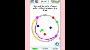 #Braindom :Brain Games Test-Level2 Connect the dots of same color without crossing the lines#puzzle