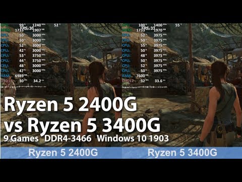 Ryzen 5 2400G vs Ryzen 5 3400G in 9 Games - Benchmark Test Comparison Vega  11 iGPU - YouTube