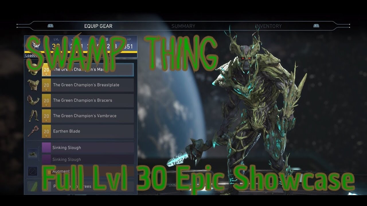 Injustice 2 Level 30 Swamp Thing NEW Epic Gear, Shader & Ability Showcase