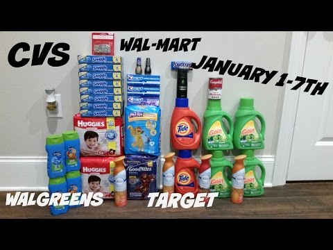 CVS COUPON DEAL HAUL WALGREENS/WALMART/TARGET!! HAPPY NEW YEAR!! 1/1-1-7