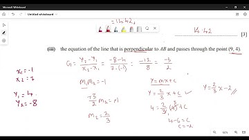 Maths IGCSE coordinate geometry part 2 topic questions