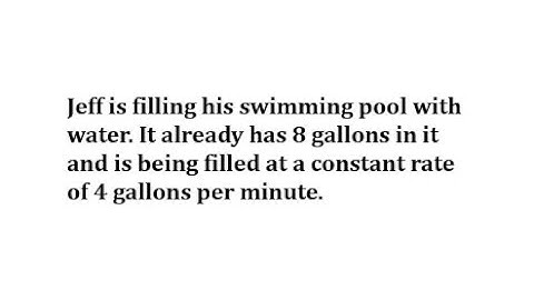 Model a Situation with a Table, Graph, and Equation: Linear (Fill a Pool)