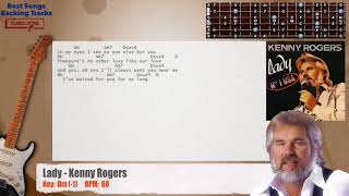 Video thumbnail of "🎸 Lady - Kenny Rogers Guitar Backing Track with chords and lyrics"