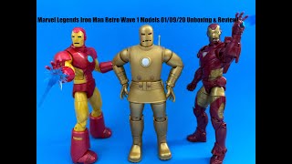 Marvel Legends Retro Iron Man Wave 1 Model 01, 09, & 20 Unboxing & Review!