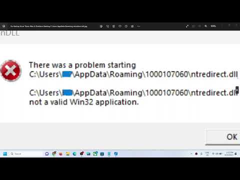 Fix Startup Error There Was A Problem Starting C:\Users\AppData\Roaming\ntredirect.dll