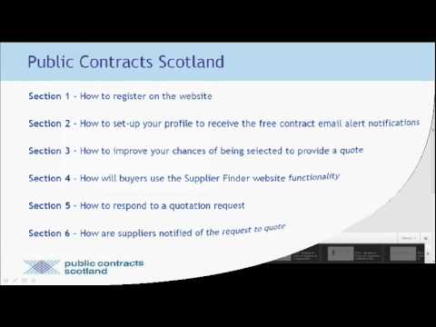 Public Contracts Scotland - Supplier Tutorial