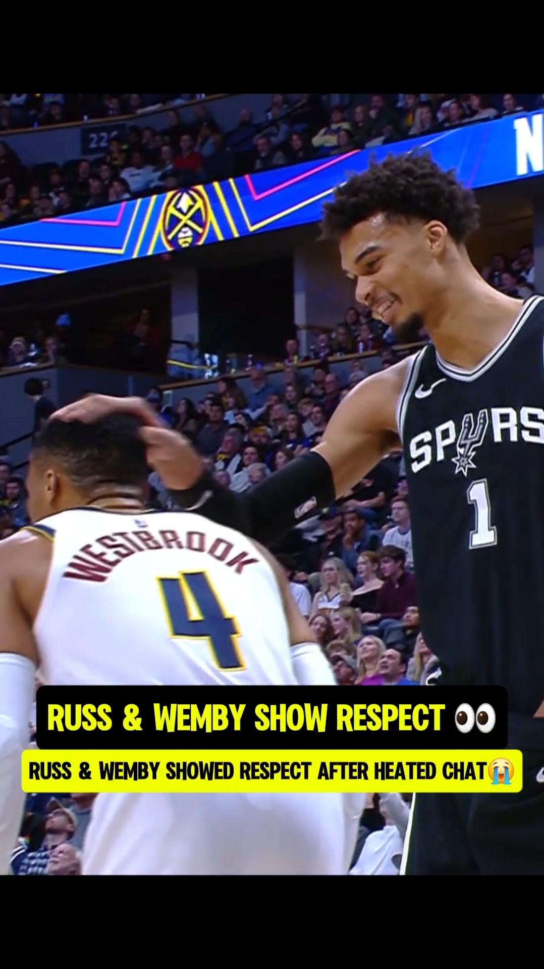 Wemby patted Russ on the Head?