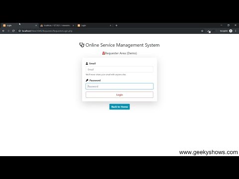 Login Page Online Service Management System PHP Project (Hindi)