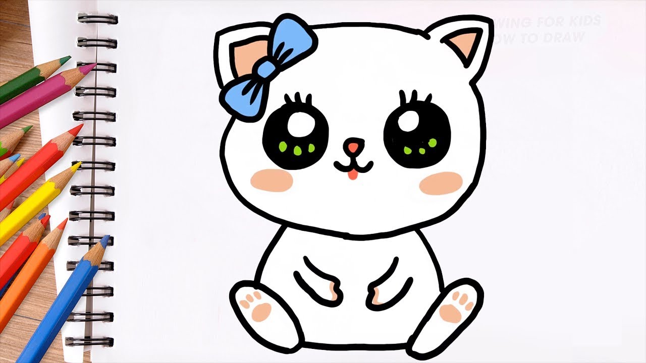 Dessin Et Coloriage Chat Kawaii Pour Enfants Dessin Facile Apprendre A Dessiner Youtube