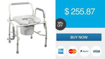 Drop-Arm Commode with Open Front Padded Seat