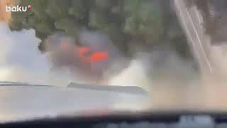 Azerbaycan Be 200 Çs Yangin Söndürme Uçaği Sahada Çalişirken