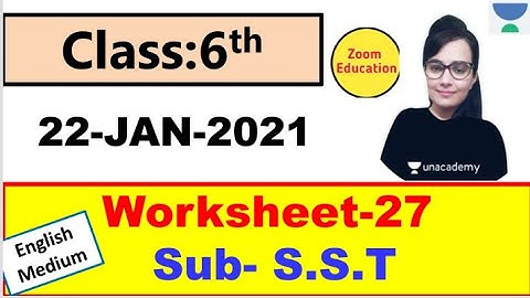 Class 6 Worksheet 27 SST | social science || 22 JAN 2021 | English Medium | Worksheet 27 class 6 sst