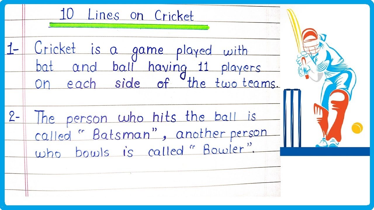 my hobby cricket essay in english for class 6