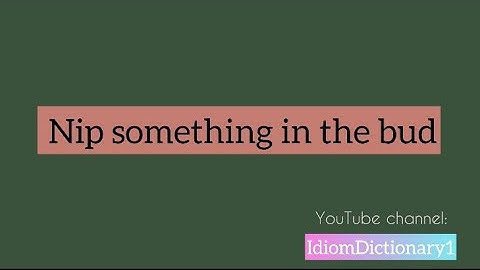 “ Nip something in the bud “ meaning