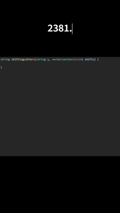Shifting Letters II - LeetCode Problem 2381 #programming #cplusplus # ...