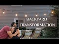 Backyard makeover  budget friendly backyard transformation  french inspired backyard  diy