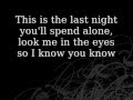 Skillet- The Last Night-Lyrics
