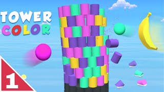 Tower Color App Game - Gameplay Walkthrough Part 1 - Level 1-15 iOS, Android HD Tutorial Offline screenshot 1