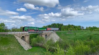 Паровоз П36-0120 с турисчиским поездом  “Москва - Калуга”.