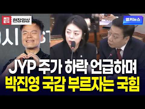 "JYP는 주가 반토막났는데..." 박진영 국감 부르자는 국힘